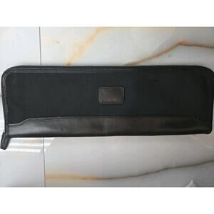 Tumi Black Ballistic Fully Leather Neck Tie Travel Case